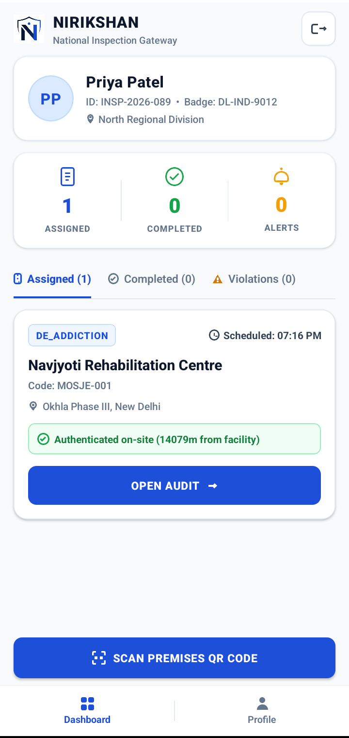 NIRIKSHAN Field Officer Duty Dashboard